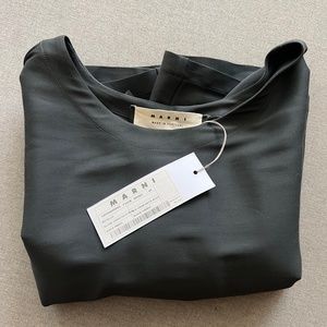 MARNI -CREW NECk BLOUSE- DARK GEEN -EUROPEAN SIZE 40
